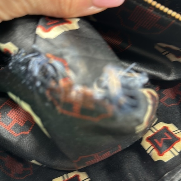 Monet Black Gold Large Satchel As Is Condition - Hole in lining BP6111 - Picture 12 of 14